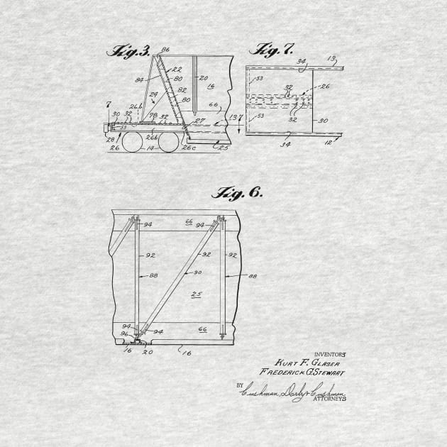 Gondola Railway Car Vintage Patent Hand Drawing by TheYoungDesigns